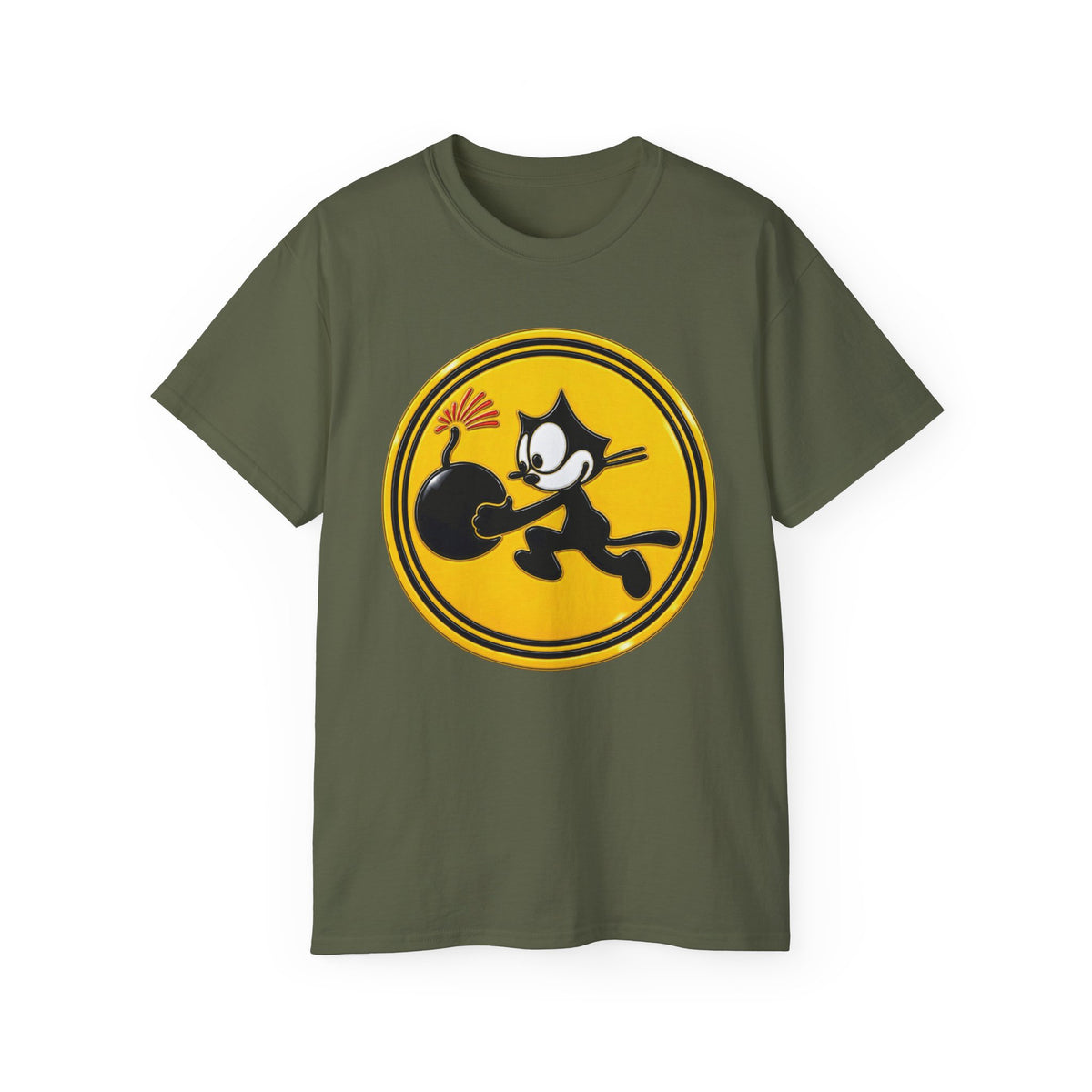 Unisex Ultra Cotton T-Shirt - NAVY - VF - 3 - WWII Felix Insignia - 3D - Enhanced