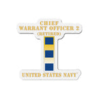 Die-Cut Magnet - Navy - Chief Warrant Officer 2 - CW02 - Retired