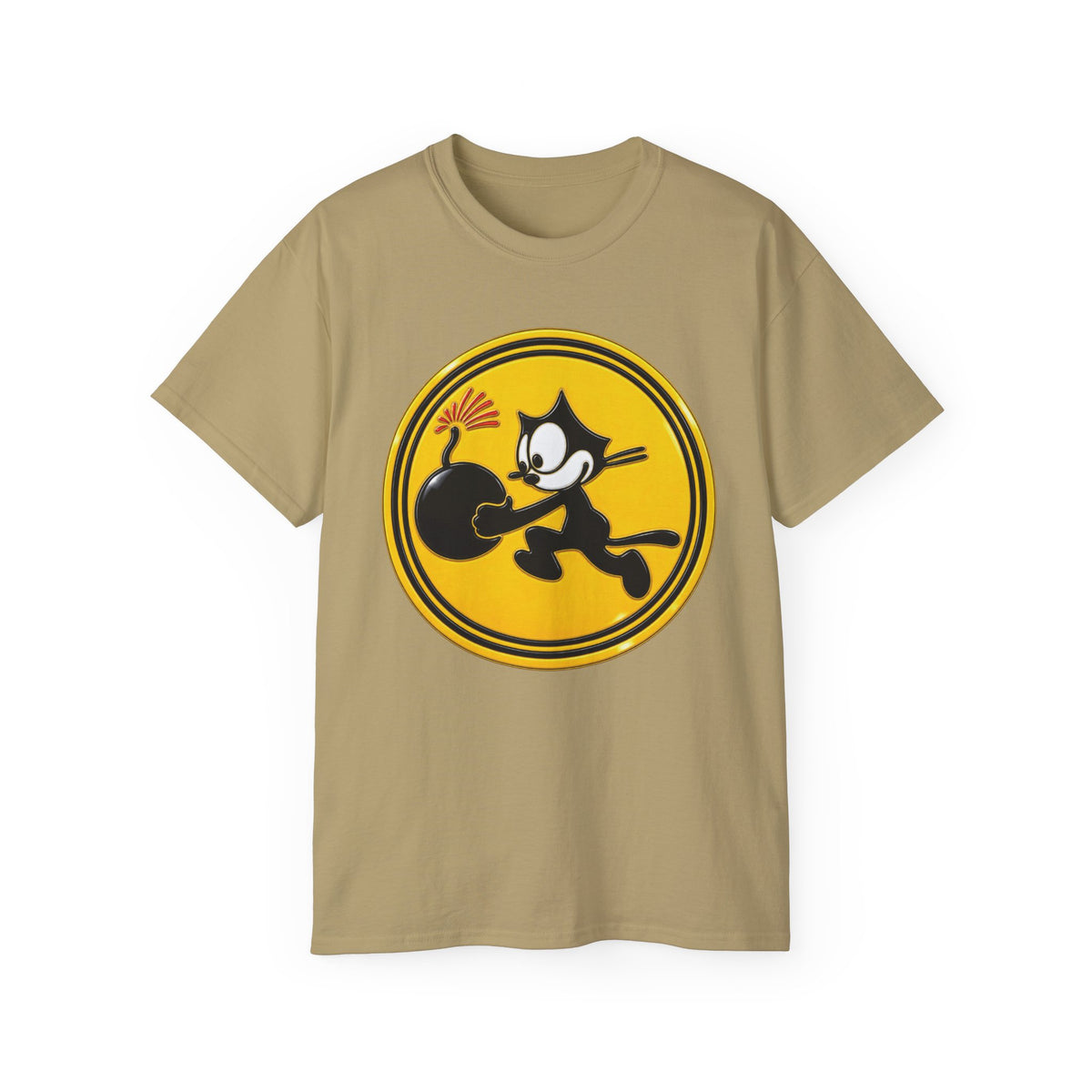 Unisex Ultra Cotton T-Shirt - NAVY - VF - 3 - WWII Felix Insignia - 3D - Enhanced