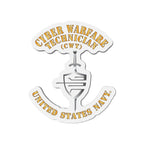 Die-Cut Magnet - Navy - Rate - Cyber Warfare Technician (CWT)