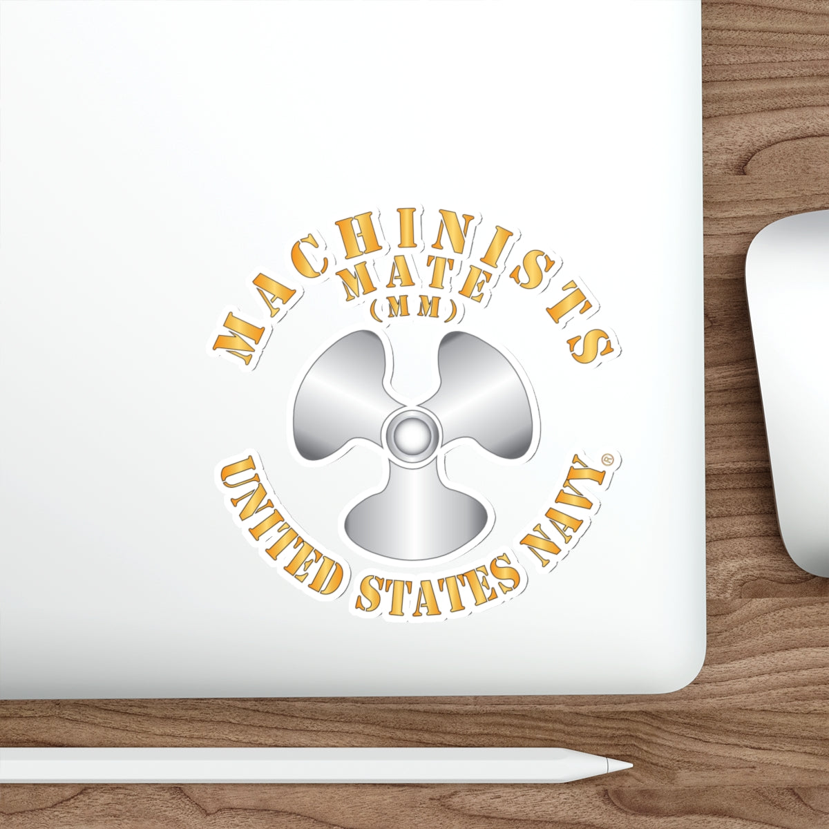 Die-Cut Vinyl Sticker - Navy - Rate - Machinists Mate (MM)