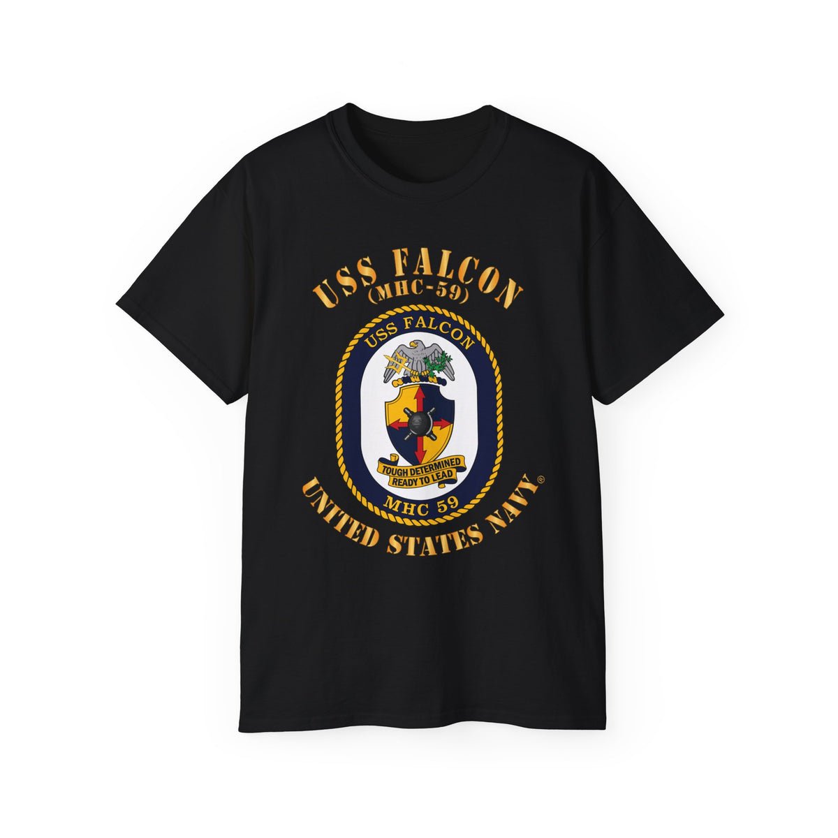 Unisex Ultra Cotton T-Shirt - Navy - USS Falcon (MHC-59)