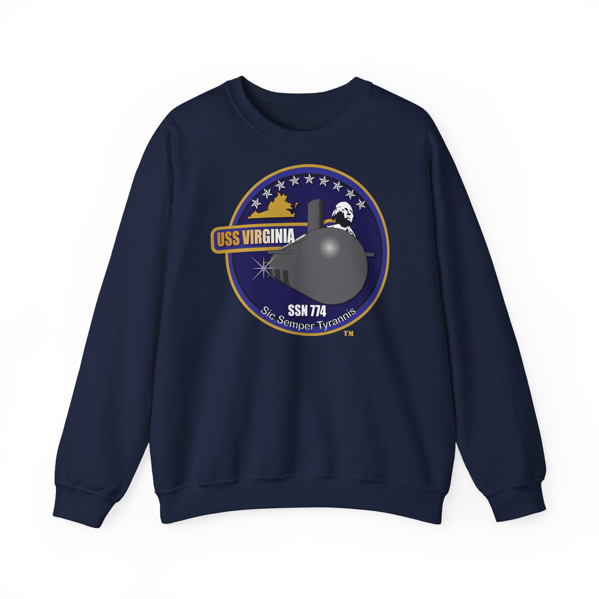 Unisex Heavy Blend™ Crewneck Sweatshirt -  Navy - USS Virginia (SSN-774) wo txt X 300