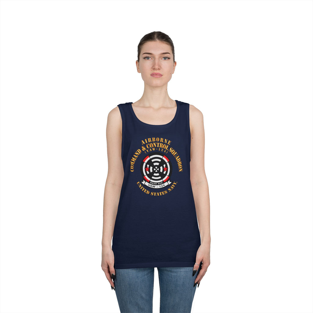 Unisex Heavy Cotton Tank Top - Navy - Airborne Command & Control Squadron 124 (VAW-124)
