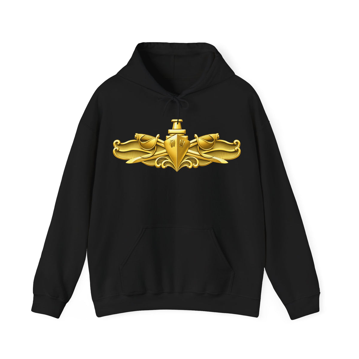 Unisex Heavy Blend™ Hoodies - Navy - Badge - Surface Warfare Officer (SWO) wo txt - 3D - Enhanced