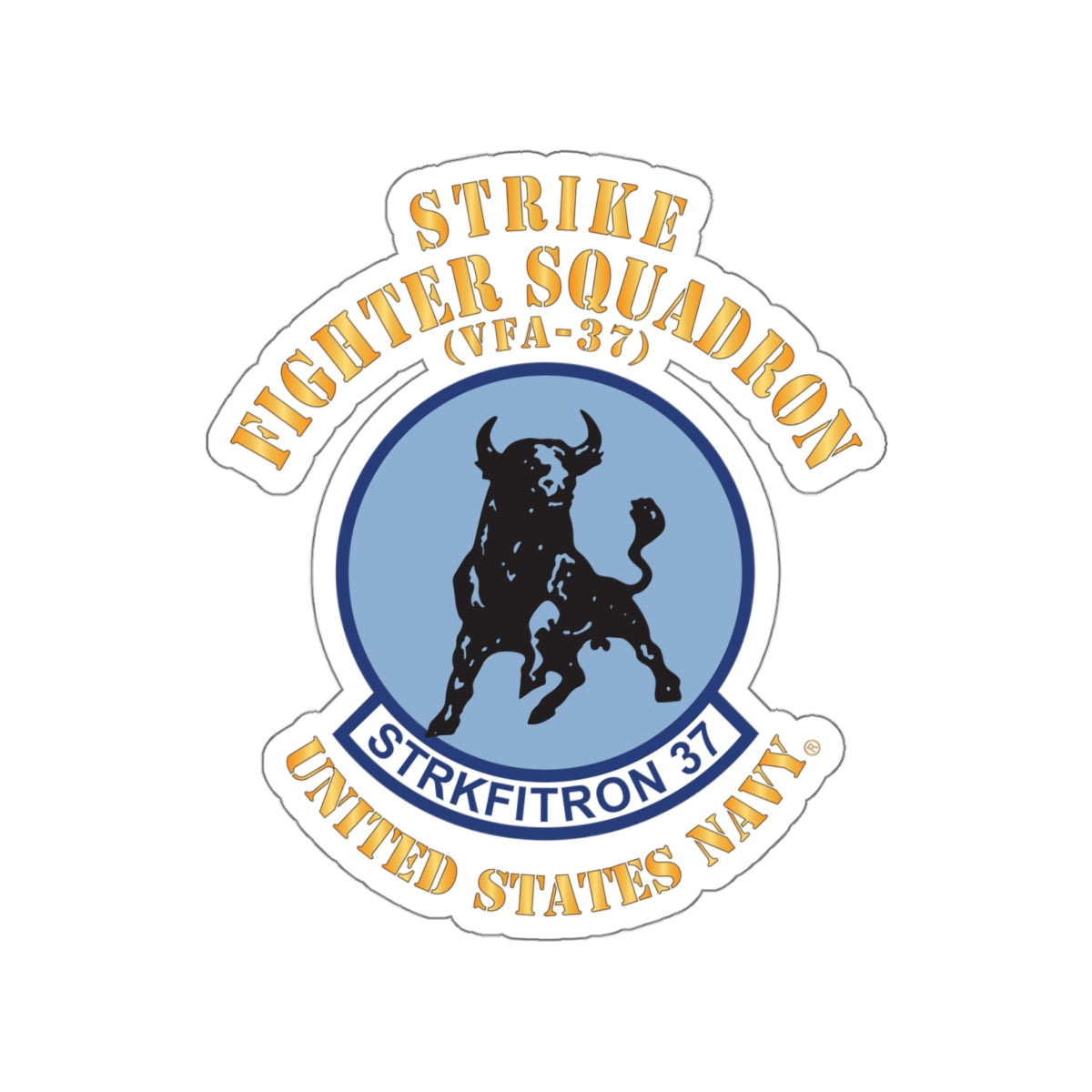Die-Cut Vinyl Sticker - Navy - Strike Fighter Squadron 37 (VFA-37)