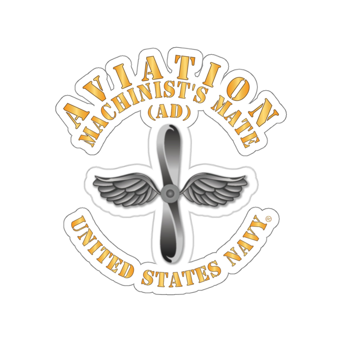 Die-Cut Vinyl Sticker - Navy - Rate - Aviation Machinist's Mate (AD)