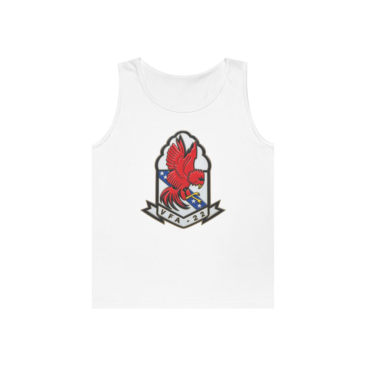 Unisex Heavy Cotton Tank Top - Strike Fighter Squadron 22nd - SSI without Txt - Fighting Redcocks - 3D - Enhanced