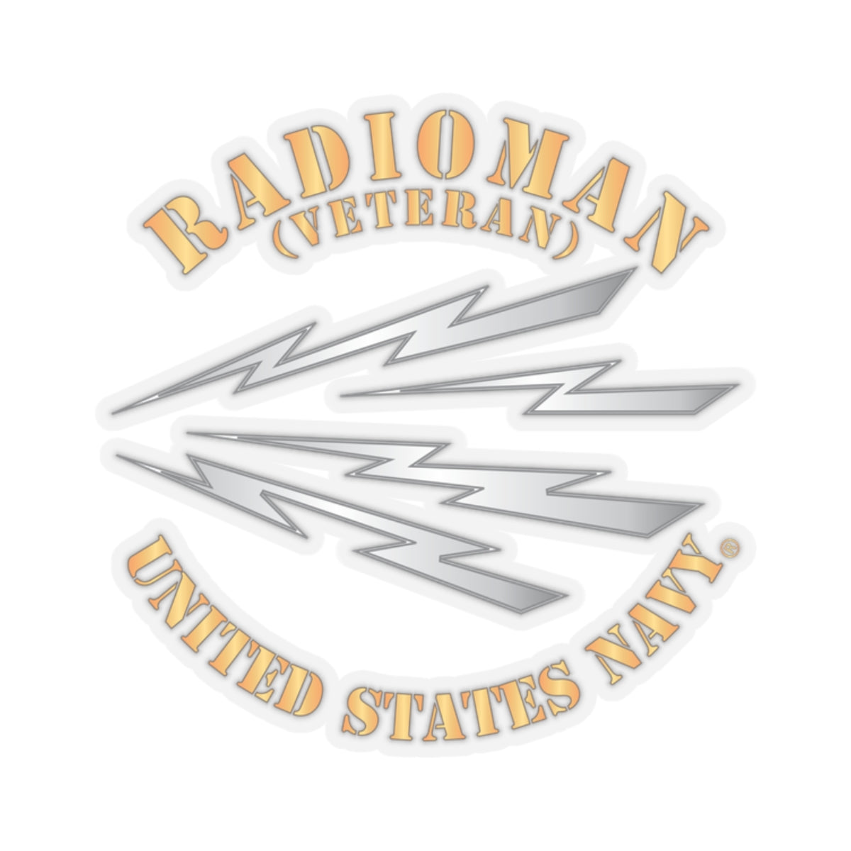 Kiss-Cut Stickers - Navy - Rate - Radioman (RM) - Veteran
