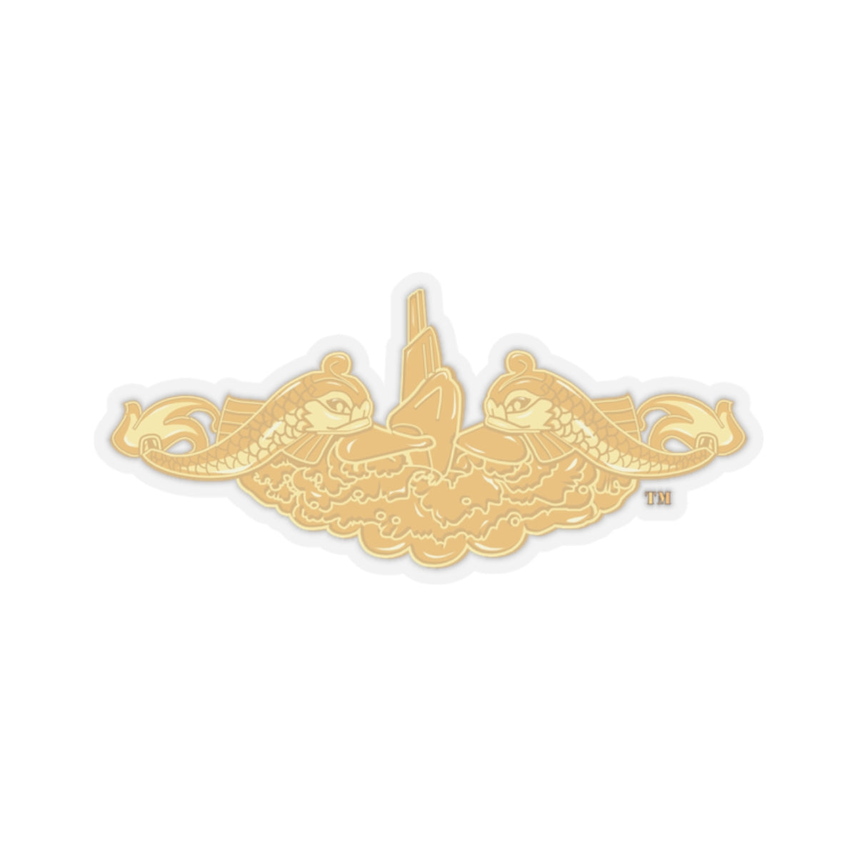 Kiss-Cut Stickers - Navy - Submarine Badge - Gold wo Txt
