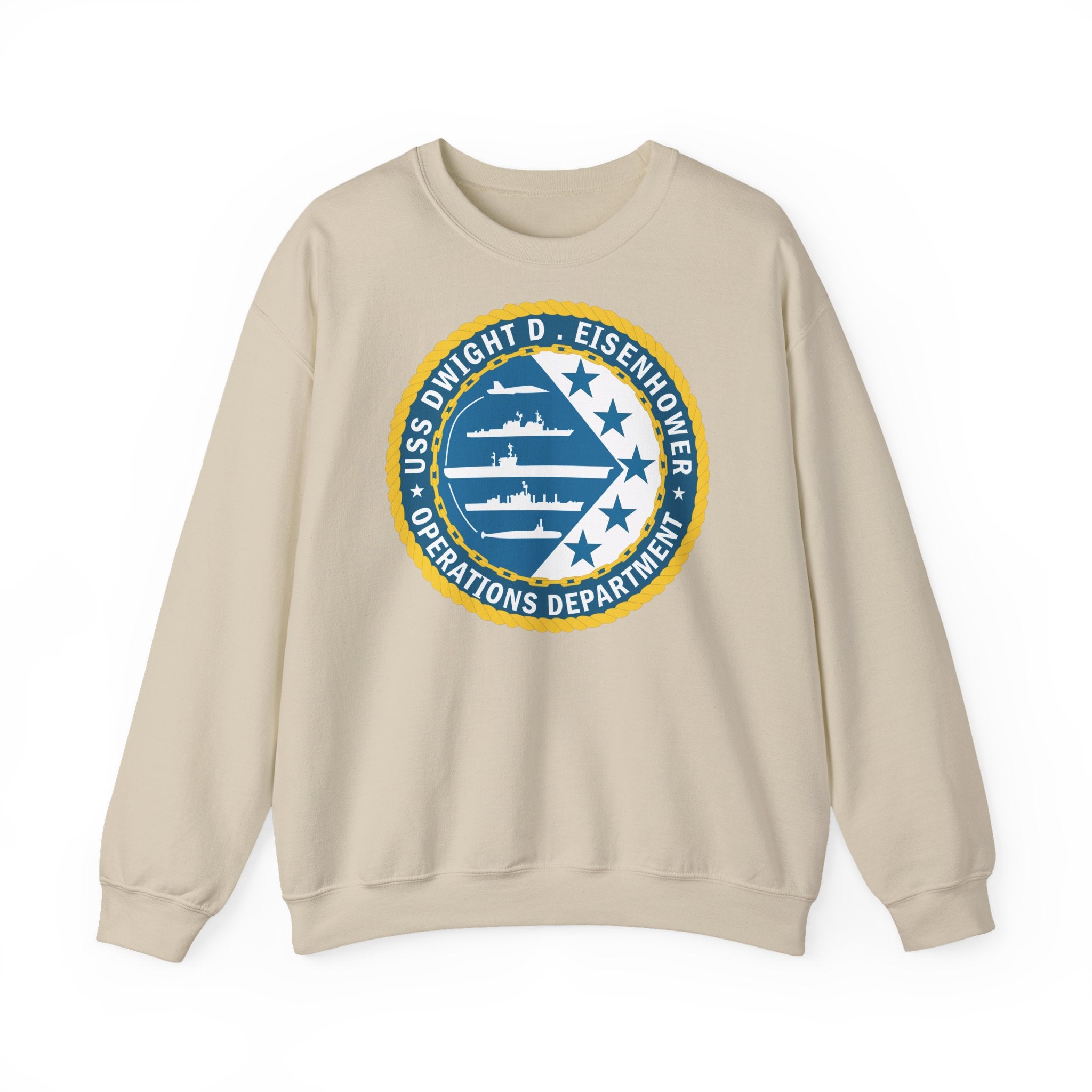 Unisex Heavy Blend™ Crewneck Sweatshirt - Navy - USS Dwight D. Eisenhower (CVN-69) - Operations Department wo txt