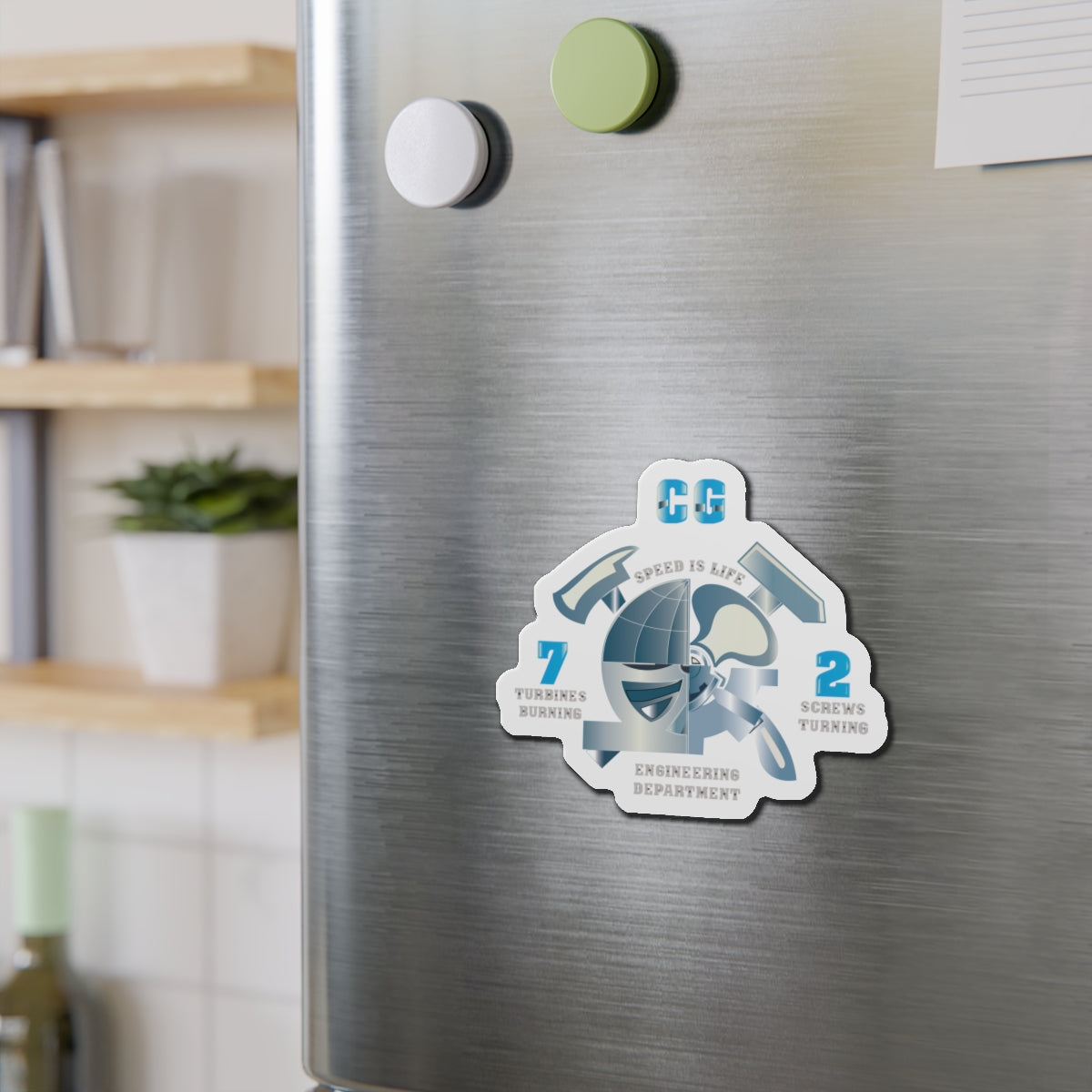 Die-Cut Magnet - Navy - CG 72 - Engineering Department