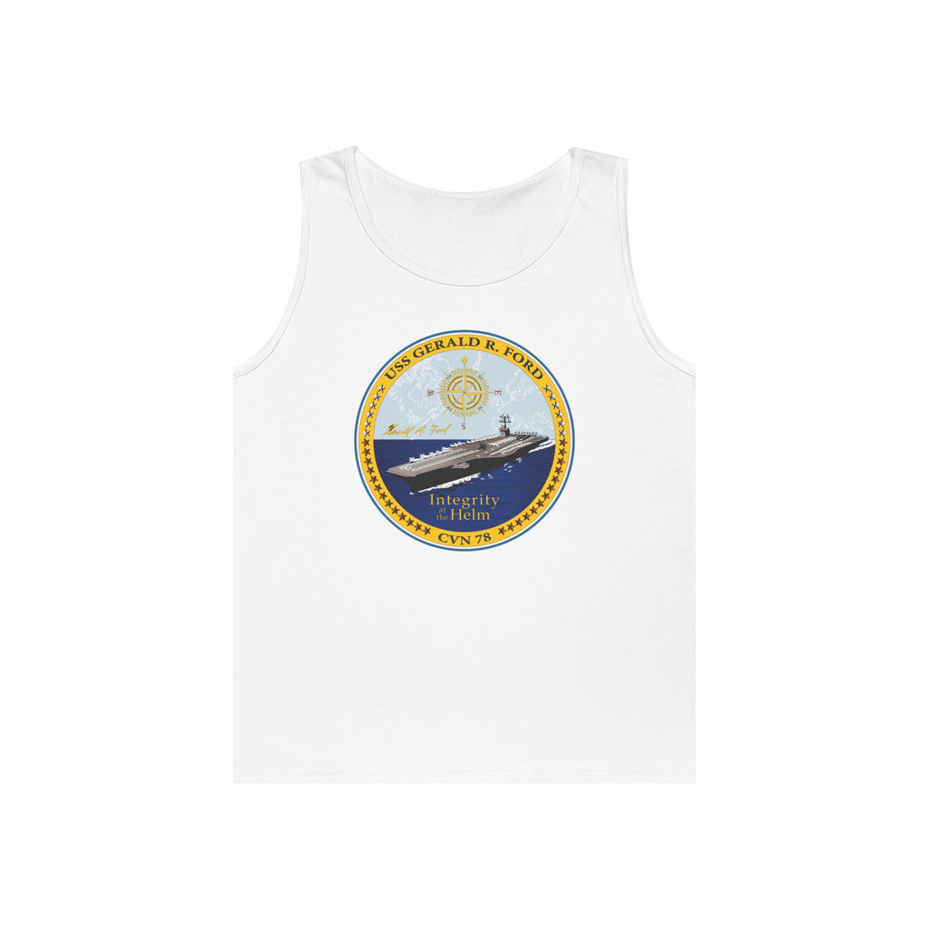 Unisex Heavy Cotton Tank Top - Navy - USS Gerald R. Ford (CVN-78) wo txt