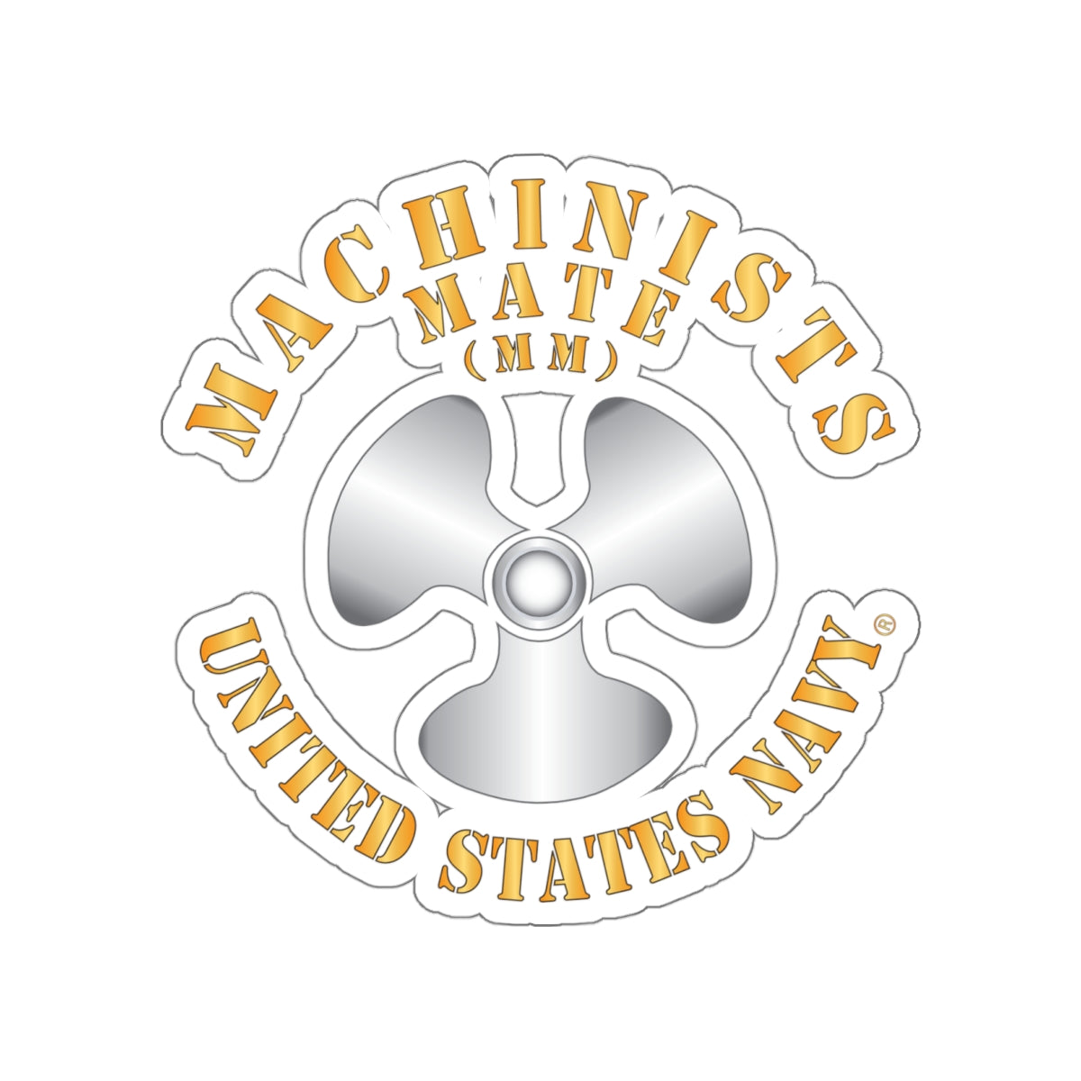 Die-Cut Vinyl Sticker - Navy - Rate - Machinists Mate (MM)