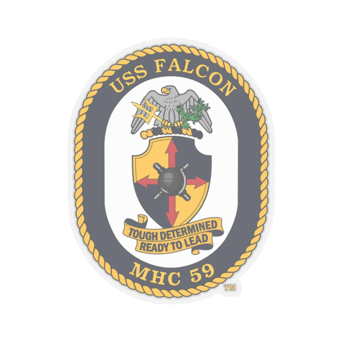 Kiss-Cut Stickers - Navy - USS Falcon (MHC-59) wo txt