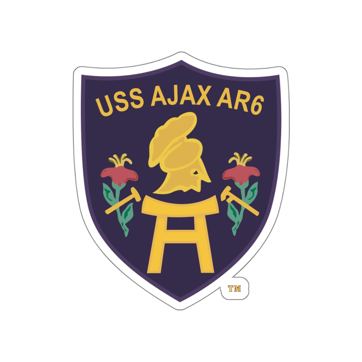 Die-Cut Vinyl Sticker - Navy - USS Ajax (AR-6) wo txt