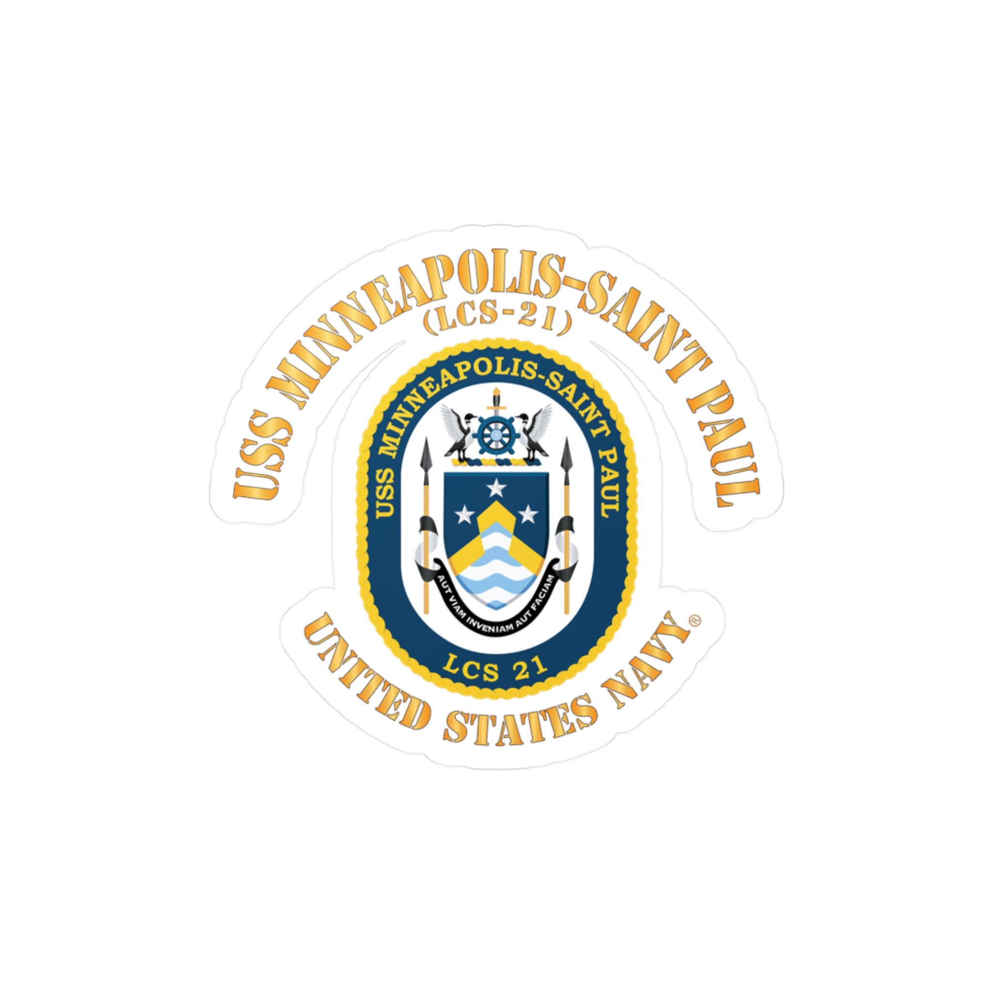 Kiss-Cut Vinyl Decal - Navy - USS Minneapolis–Saint Paul (LCS-21)