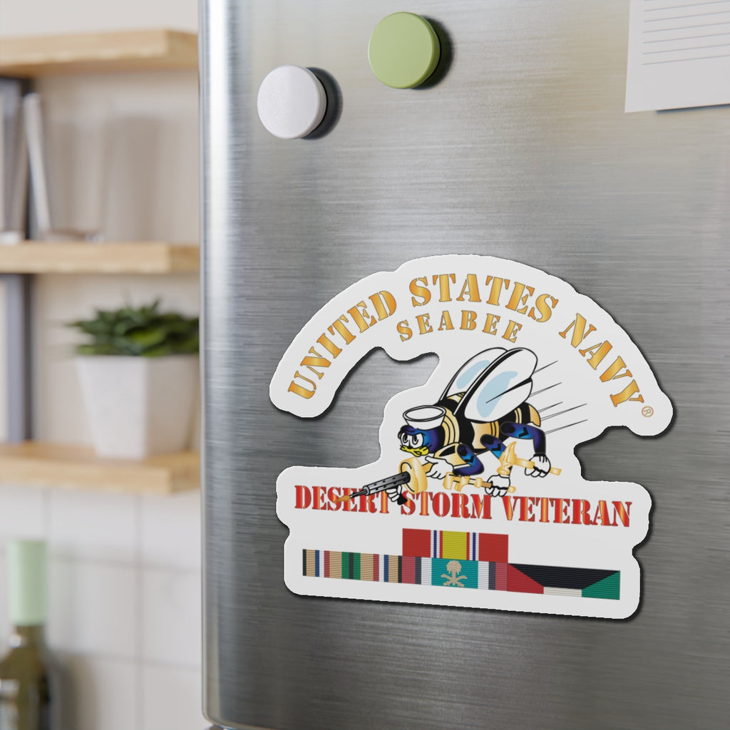 Die-Cut Magnet - Navy - Seabee - Desert Storm Veteran