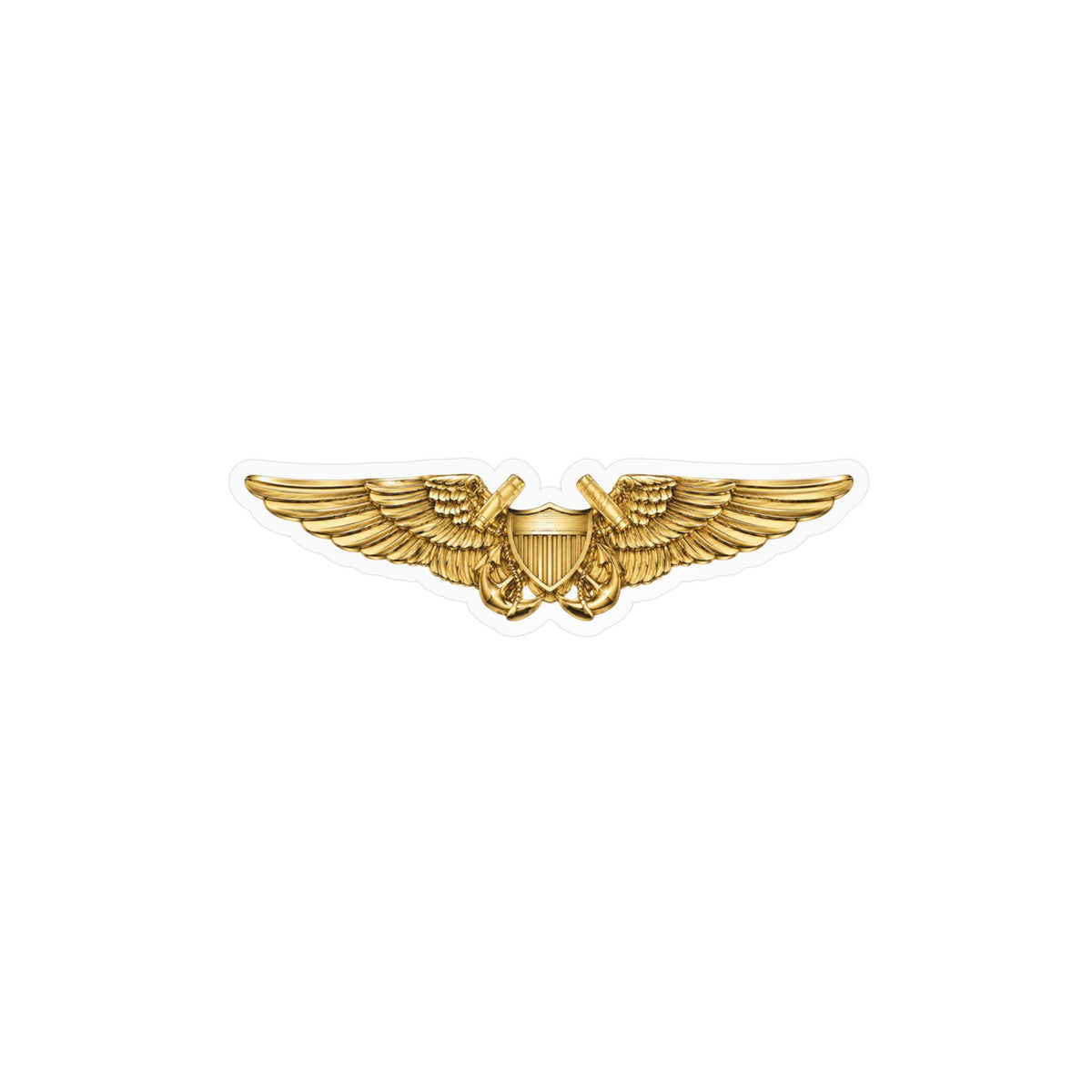 Kiss-Cut Vinyl Decal - Navy - Badge - Naval Flight Officer Wings wo txt - 3D - Enhanced