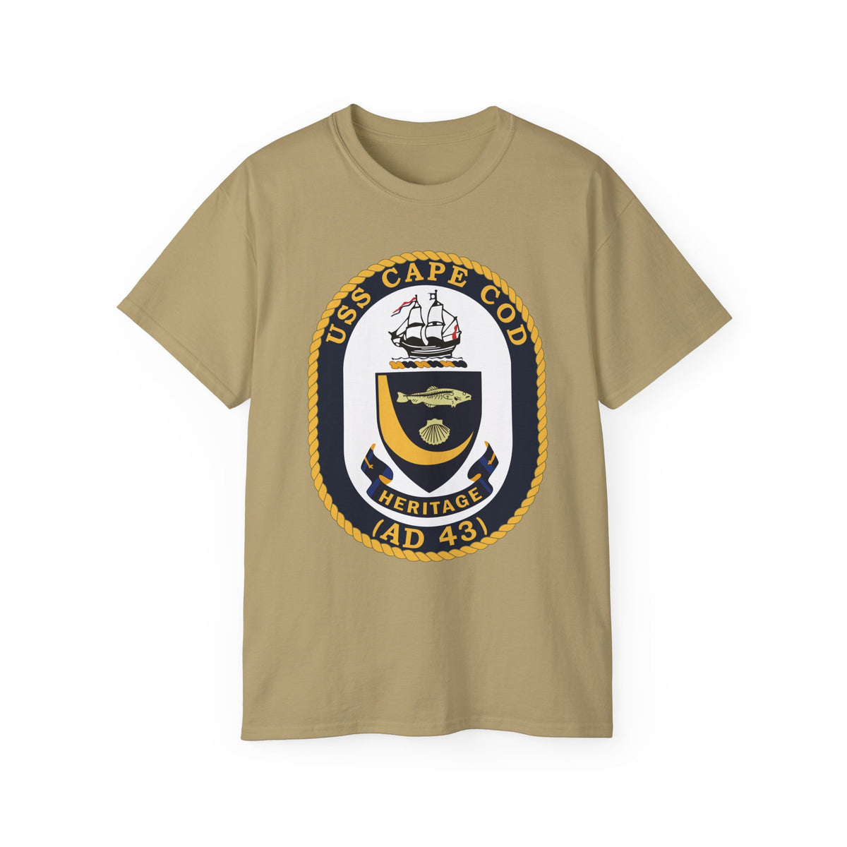 Unisex Ultra Cotton T-Shirt - Navy - USS Cape Cod (AD 43) wo txt X 300