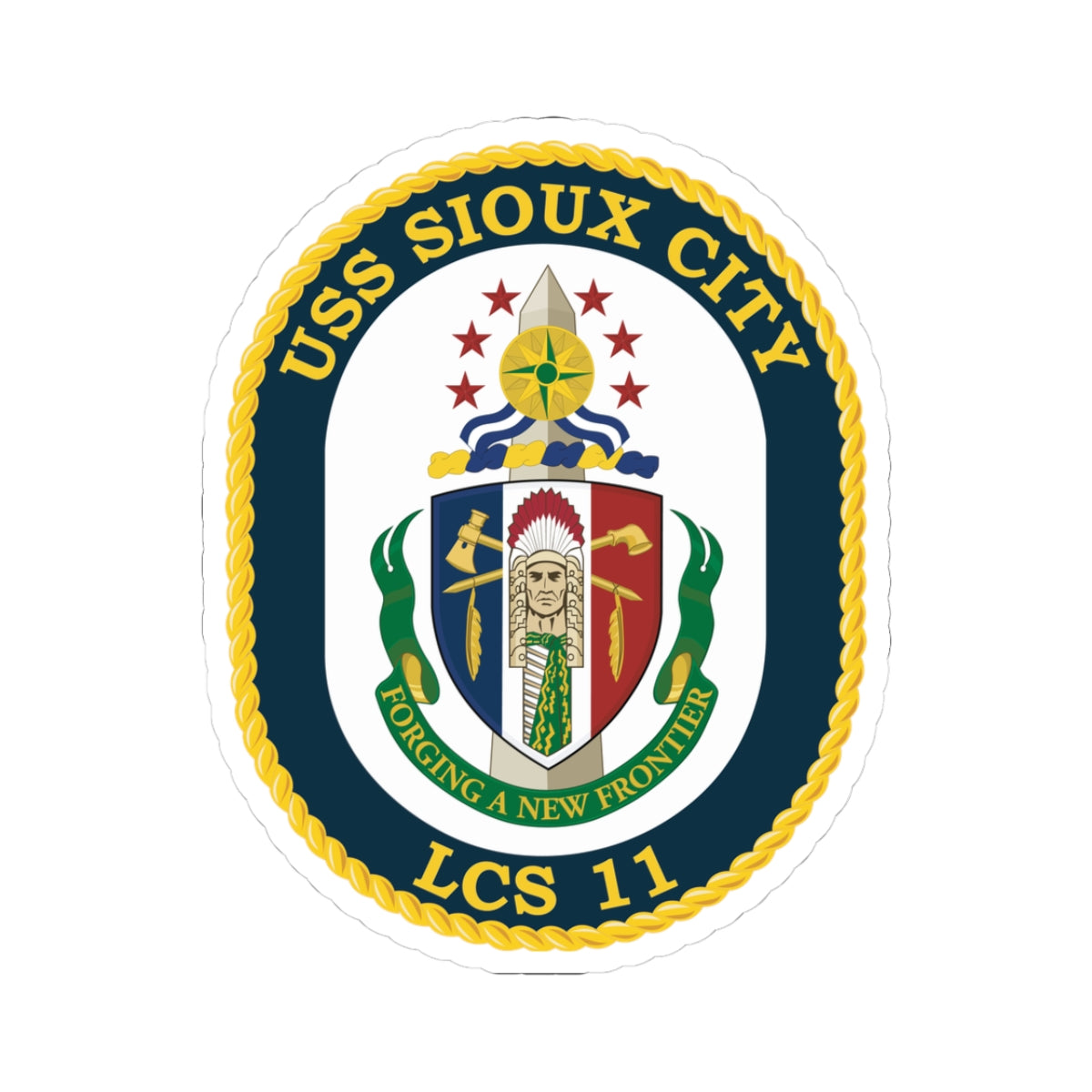 Kiss-Cut Stickers - Navy - USS Sioux City (LCS-11) wo Txt