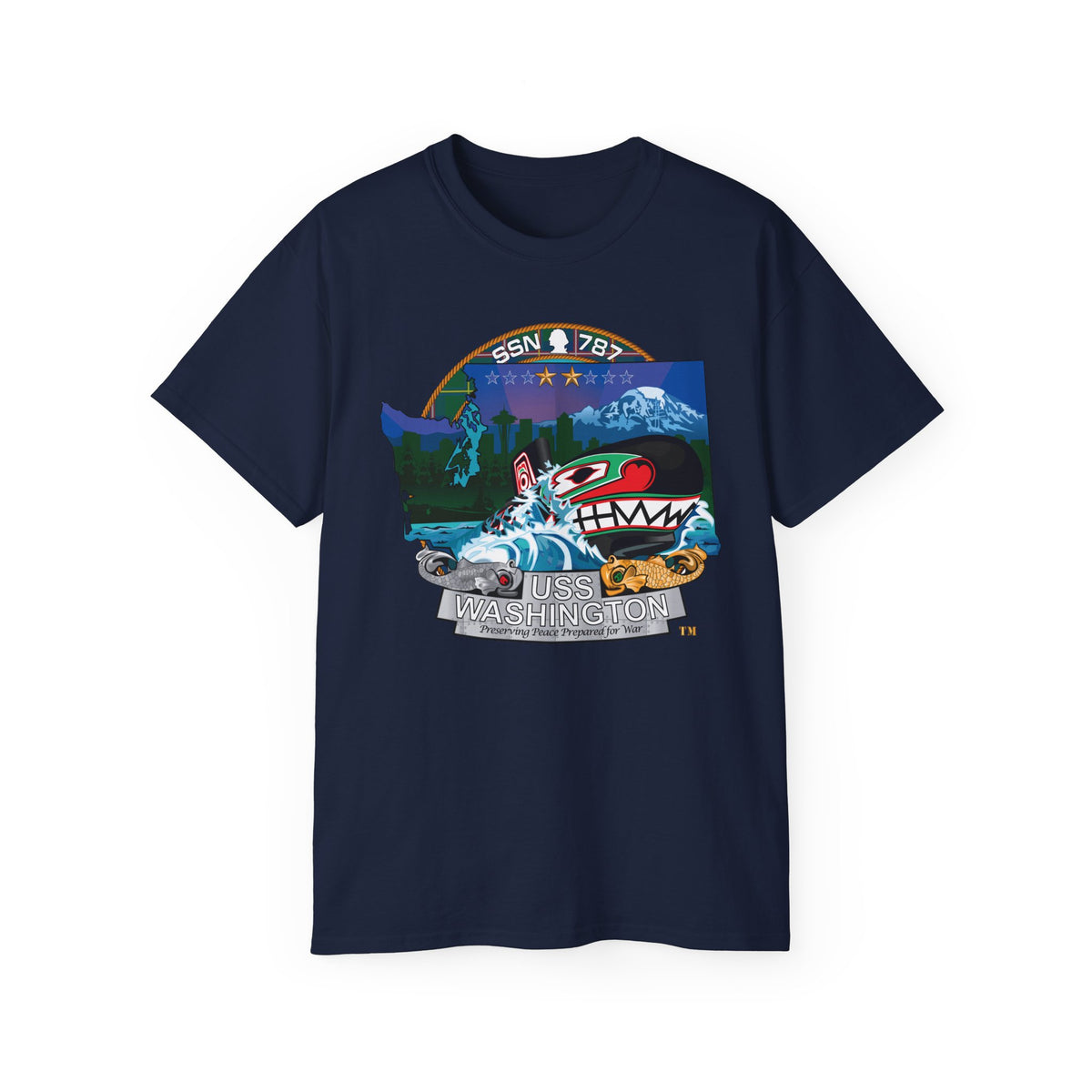 Unisex Ultra Cotton T-Shirt - Navy - USS Washington (SSN-787) wo txt X 300