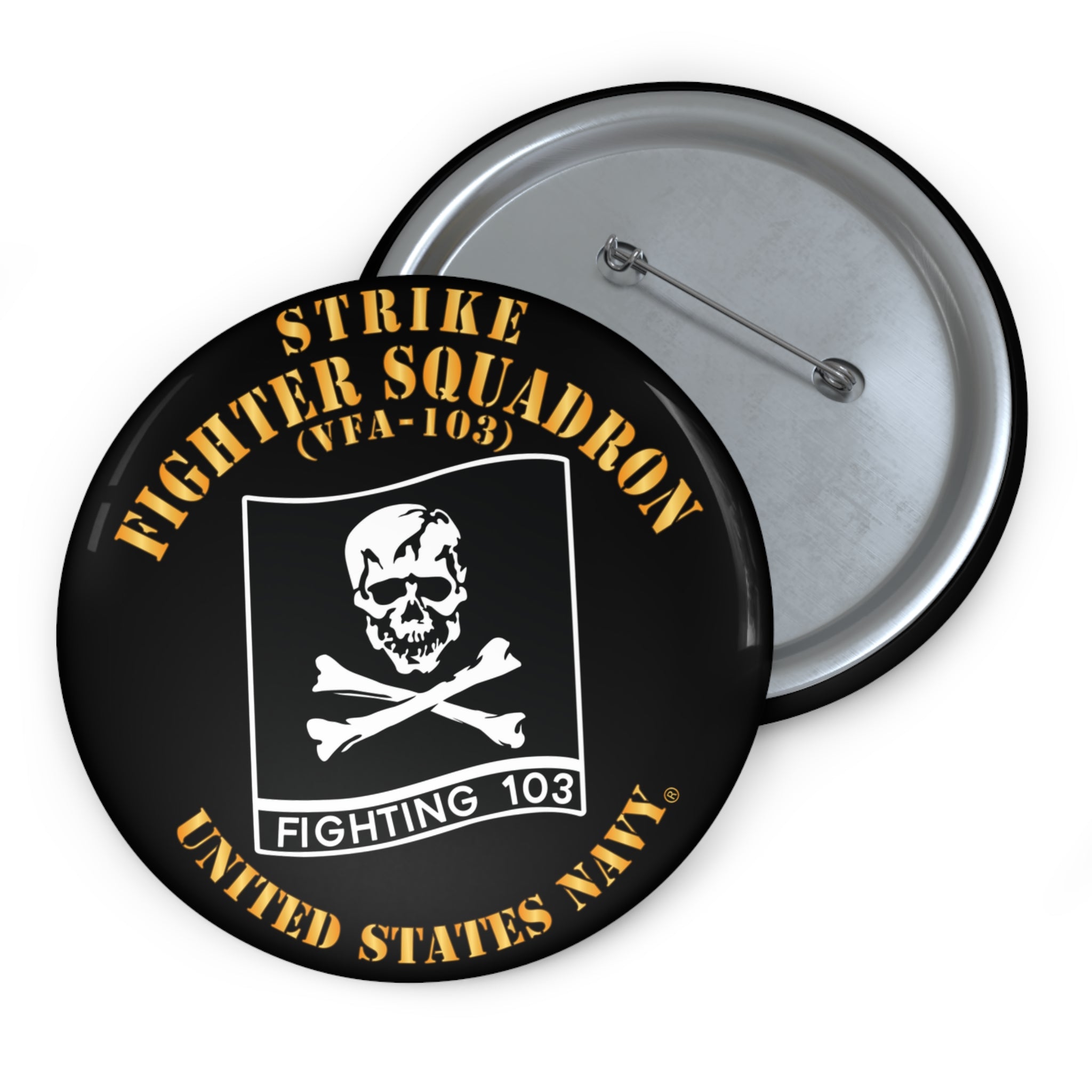 Custom Pin Button - Navy - Strike Fighter Squadron 103 (VFA-103)