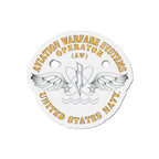 Die-Cut Magnet - Navy - Rate - Aviation Warfare Systems Operator (AW)