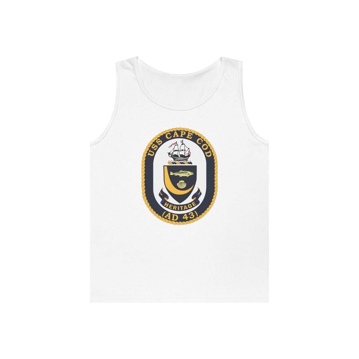 Unisex Heavy Cotton Tank Top - Navy - USS Cape Cod (AD 43) wo txt X 300