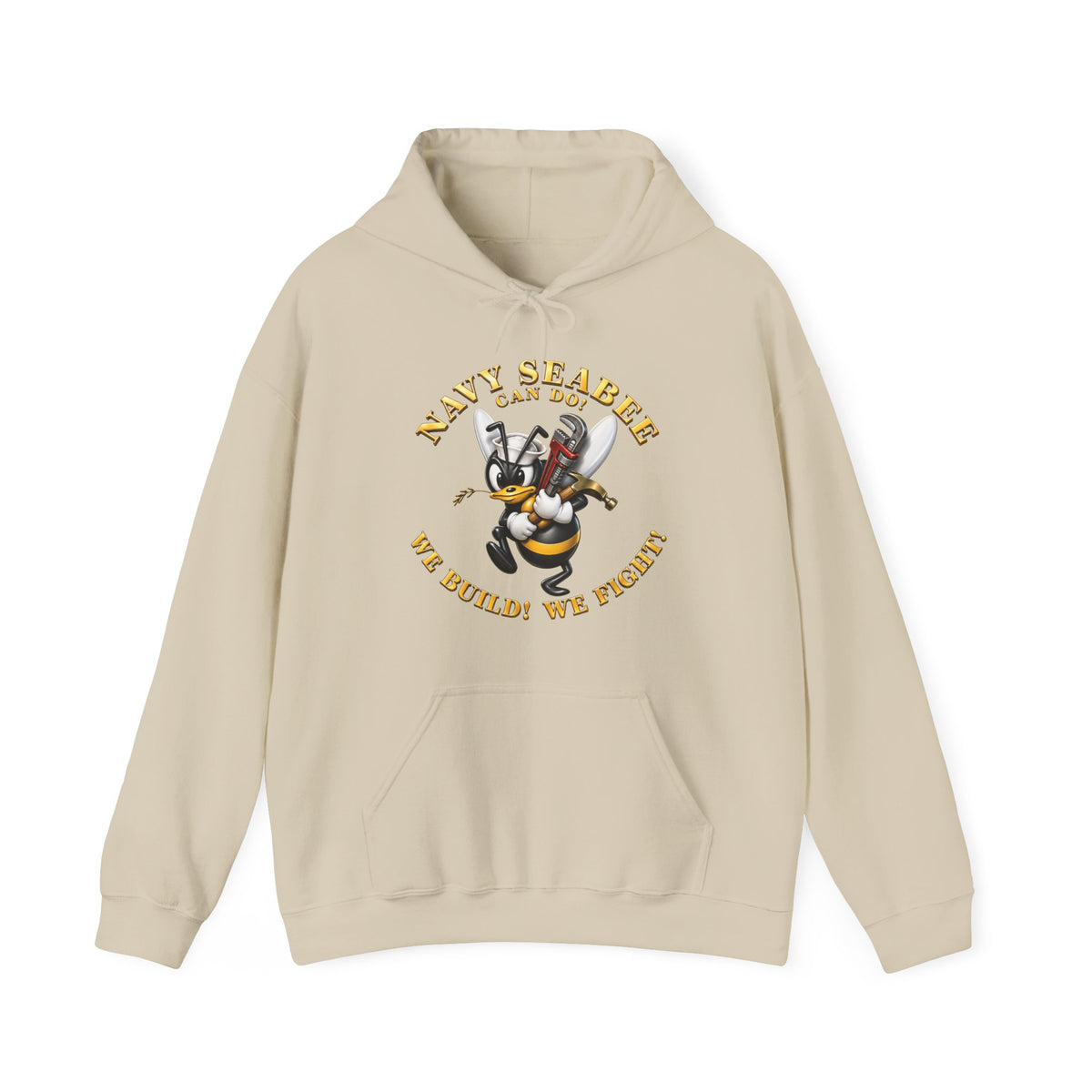 Unisex Heavy Blend™ Hoodies - Navy - Navy SeaBee - w Wrench and Hammer - 3D - Enhanced X 300
