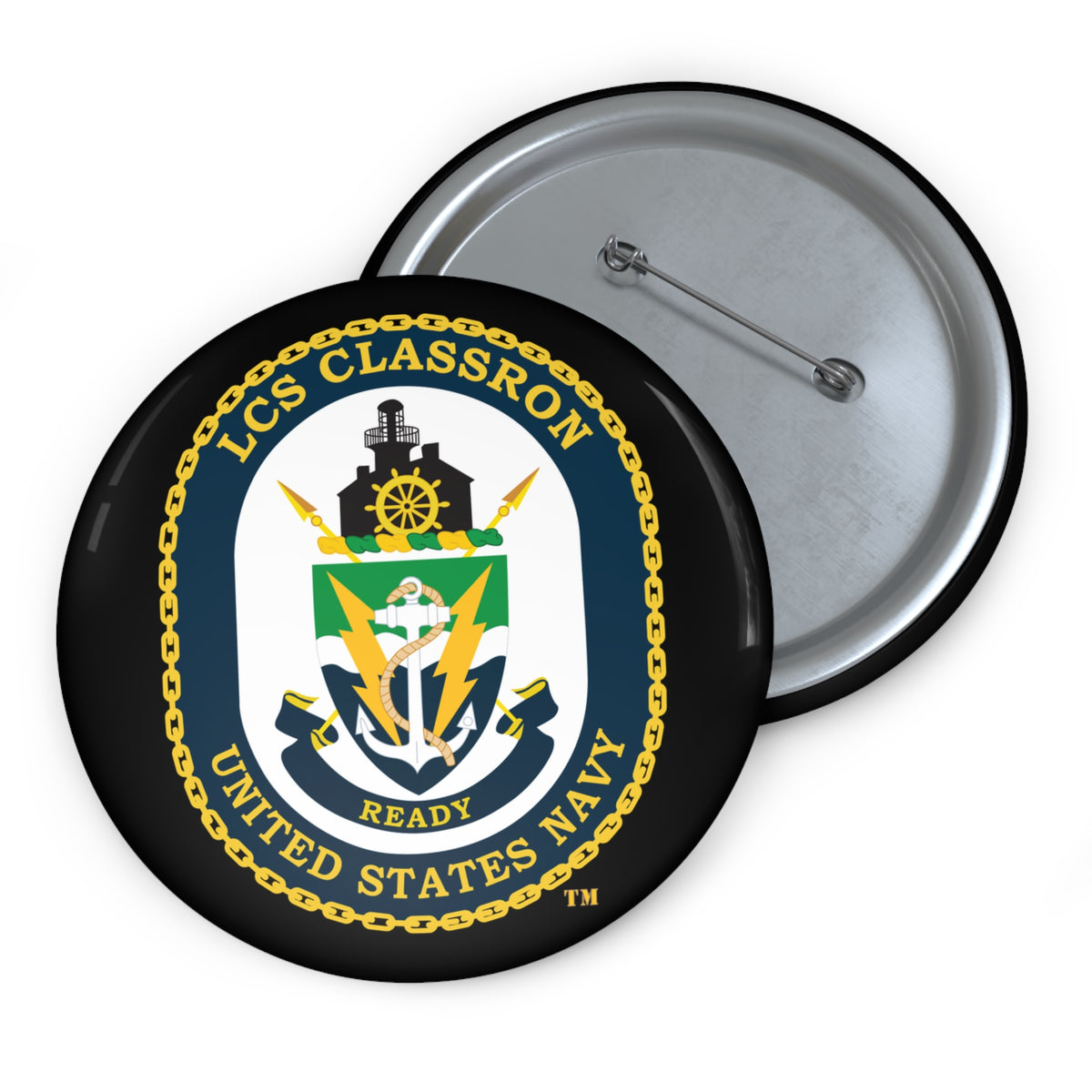 Custom Pin Button - Navy - LCS Classron (Littoral Combat Ship) wo txt
