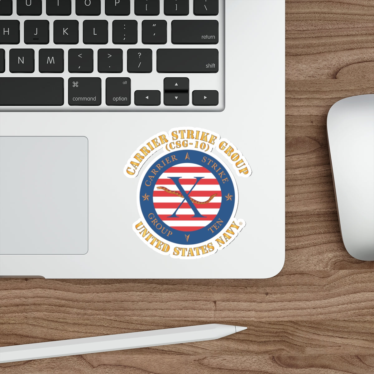 Die-Cut Vinyl Sticker - Navy - Carrier Strike Group 10 (CSG-10) X 300