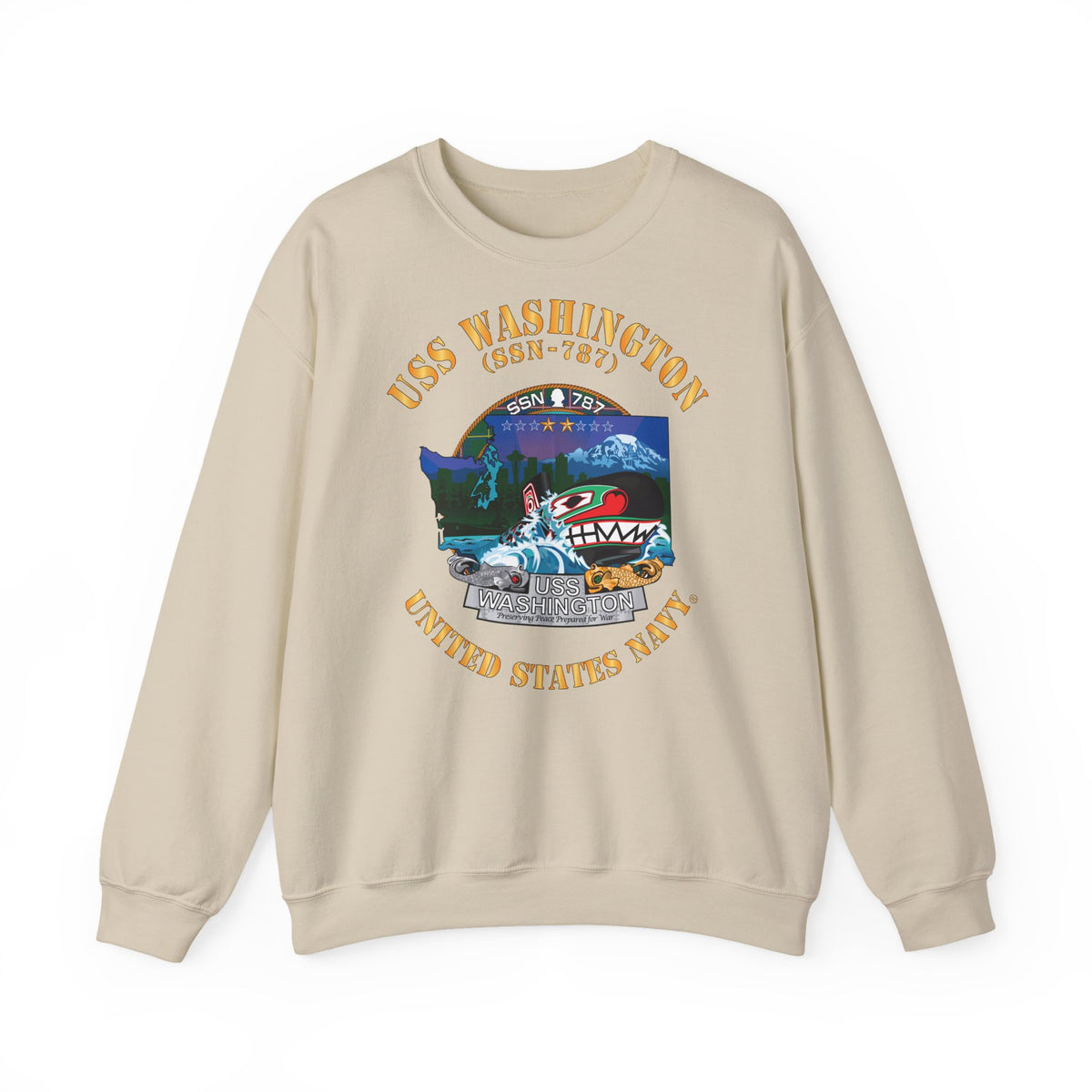 Unisex Heavy Blend™ Crewneck Sweatshirt -  Navy - USS Washington (SSN-787) X 300