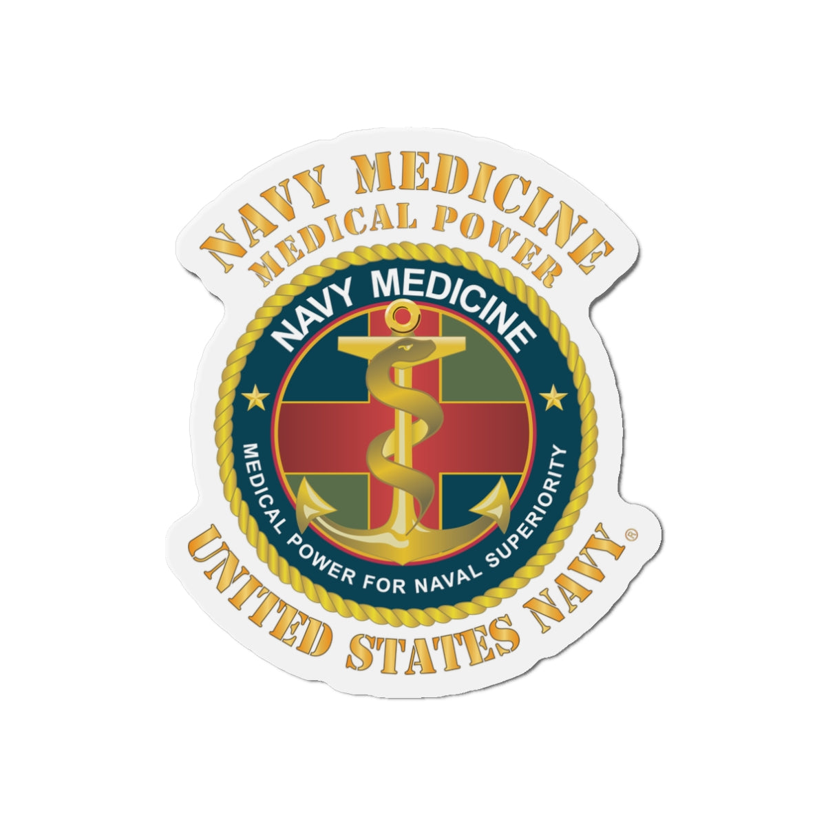 Die-Cut Magnet - Navy Medicine - Medical Power for Naval Superiority X 300