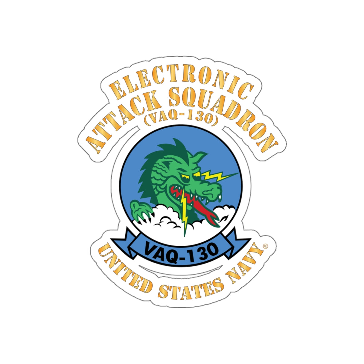 Die-Cut Vinyl Sticker - Navy - Electronic Attack Squadron 130 (VAQ-130)