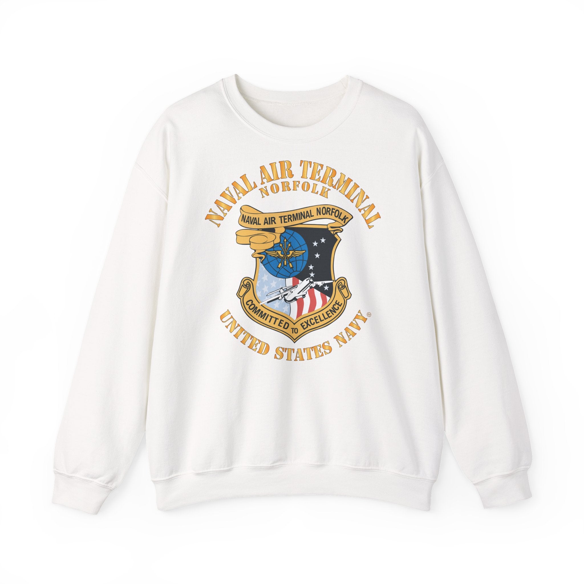 Unisex Heavy Blend™ Crewneck Sweatshirt - Navy - Naval Air Terminal Norfolk