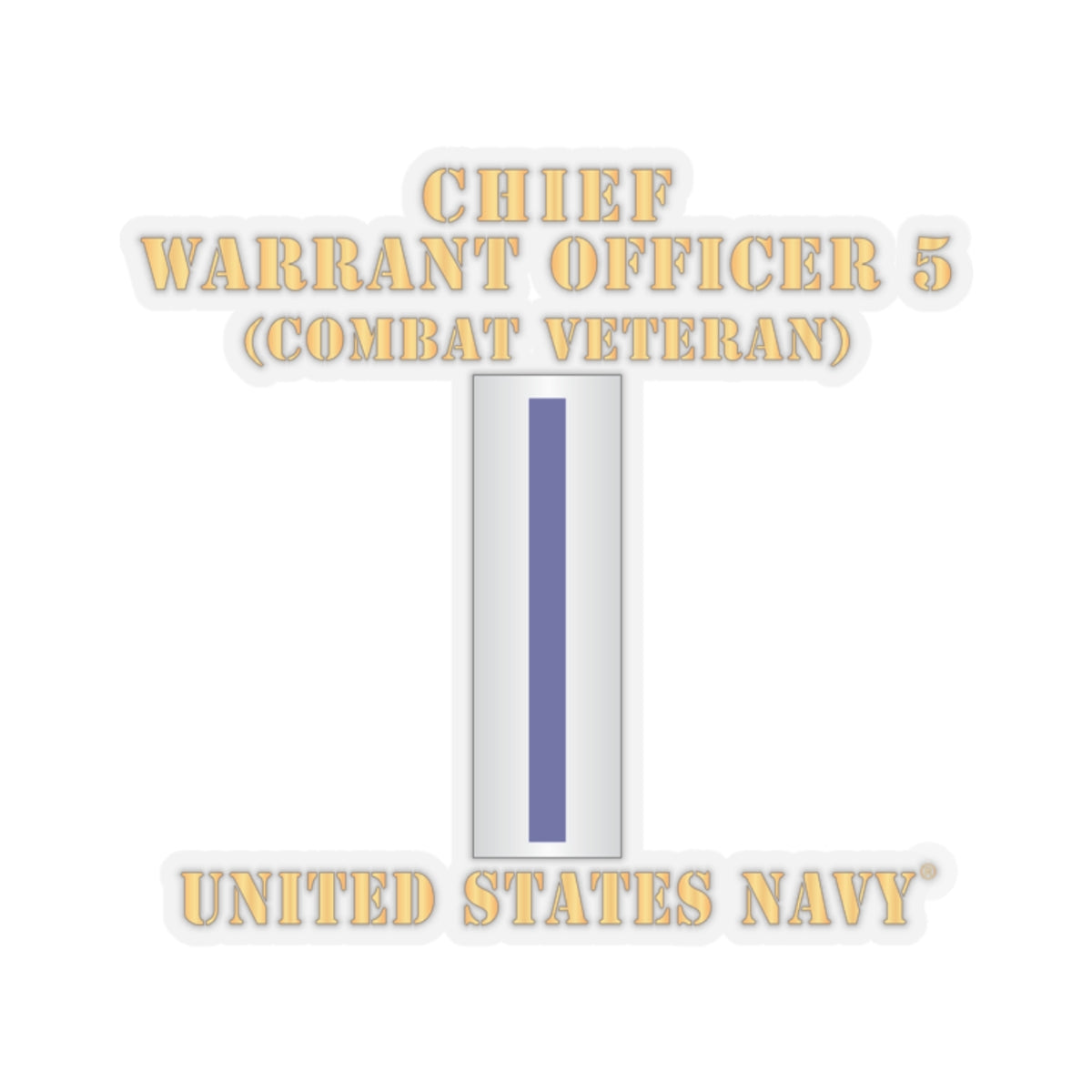 Kiss-Cut Stickers - Navy - Chief Warrant Officer 5 - CW05 - Combat Veteran