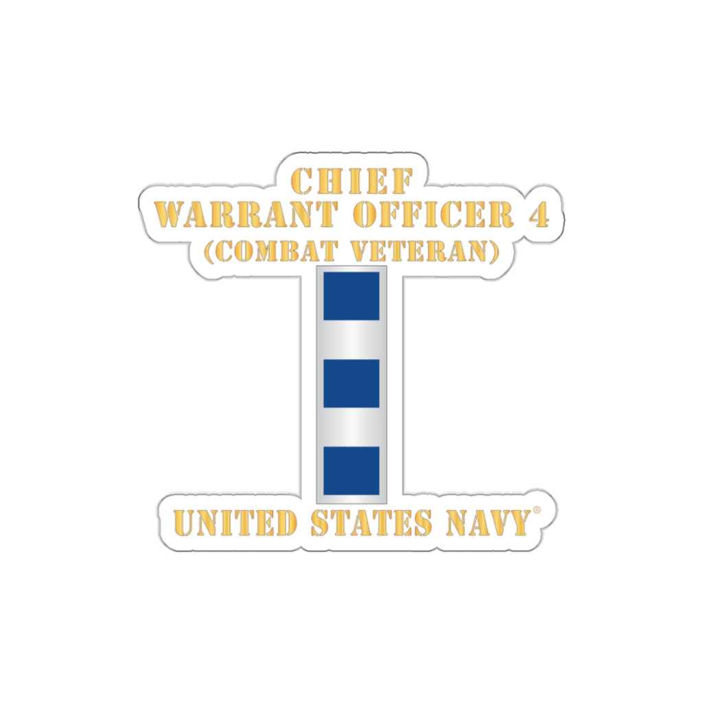 Die-Cut Vinyl Sticker - Navy - Chief Warrant Officer 4 - CW04 - Combat Veteran