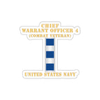 Die-Cut Vinyl Sticker - Navy - Chief Warrant Officer 4 - CW04 - Combat Veteran
