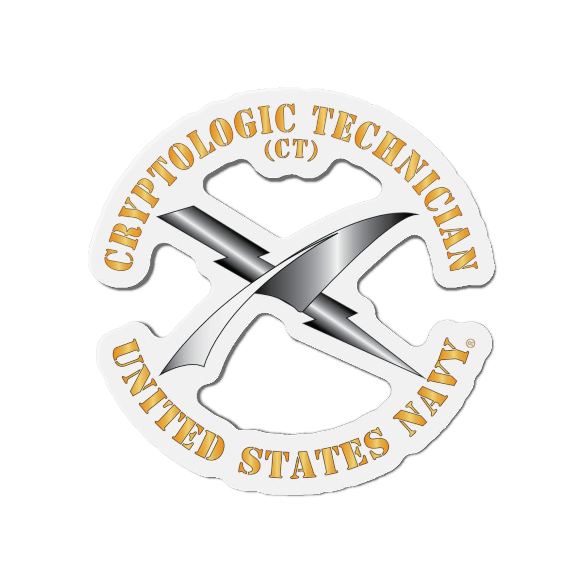 Die-Cut Magnet - Navy - Rate - Cryptologic Technician (CT)