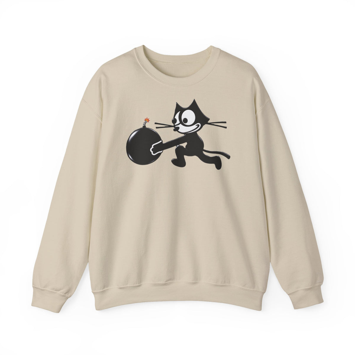 Unisex Heavy Blend™ Crewneck Sweatshirt - NAVY - Fighting Squadron - VF 3 - WWII FELIX Insignia wo Txt - 3D - Enhanced