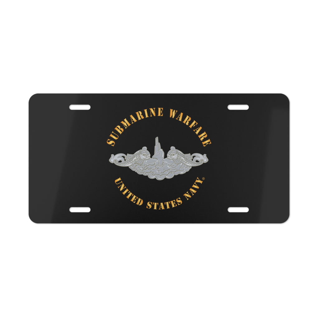 Vanity License Plate - Navy - Submarine Badge - Silver