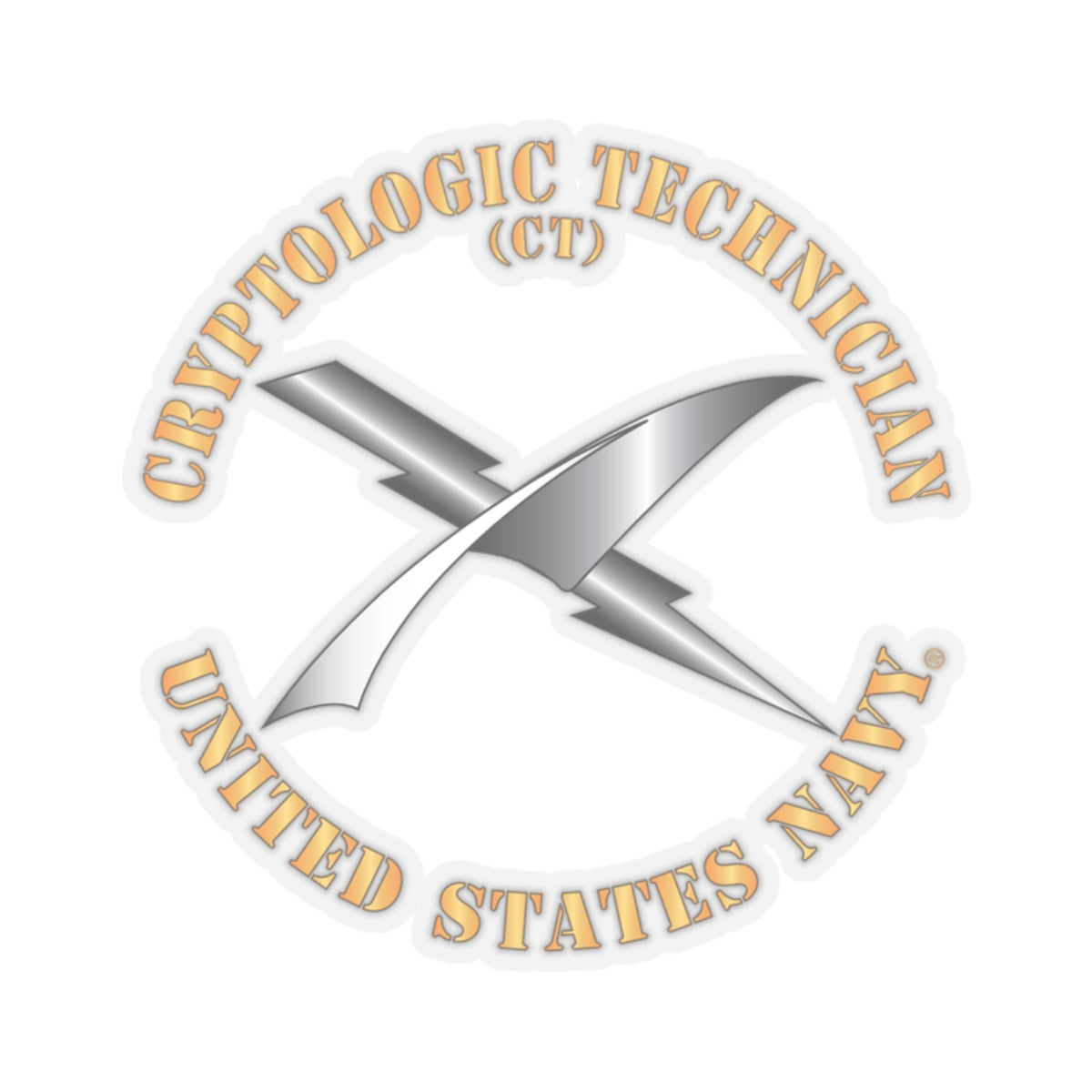 Kiss-Cut Stickers - Navy - Rate - Cryptologic Technician (CT)