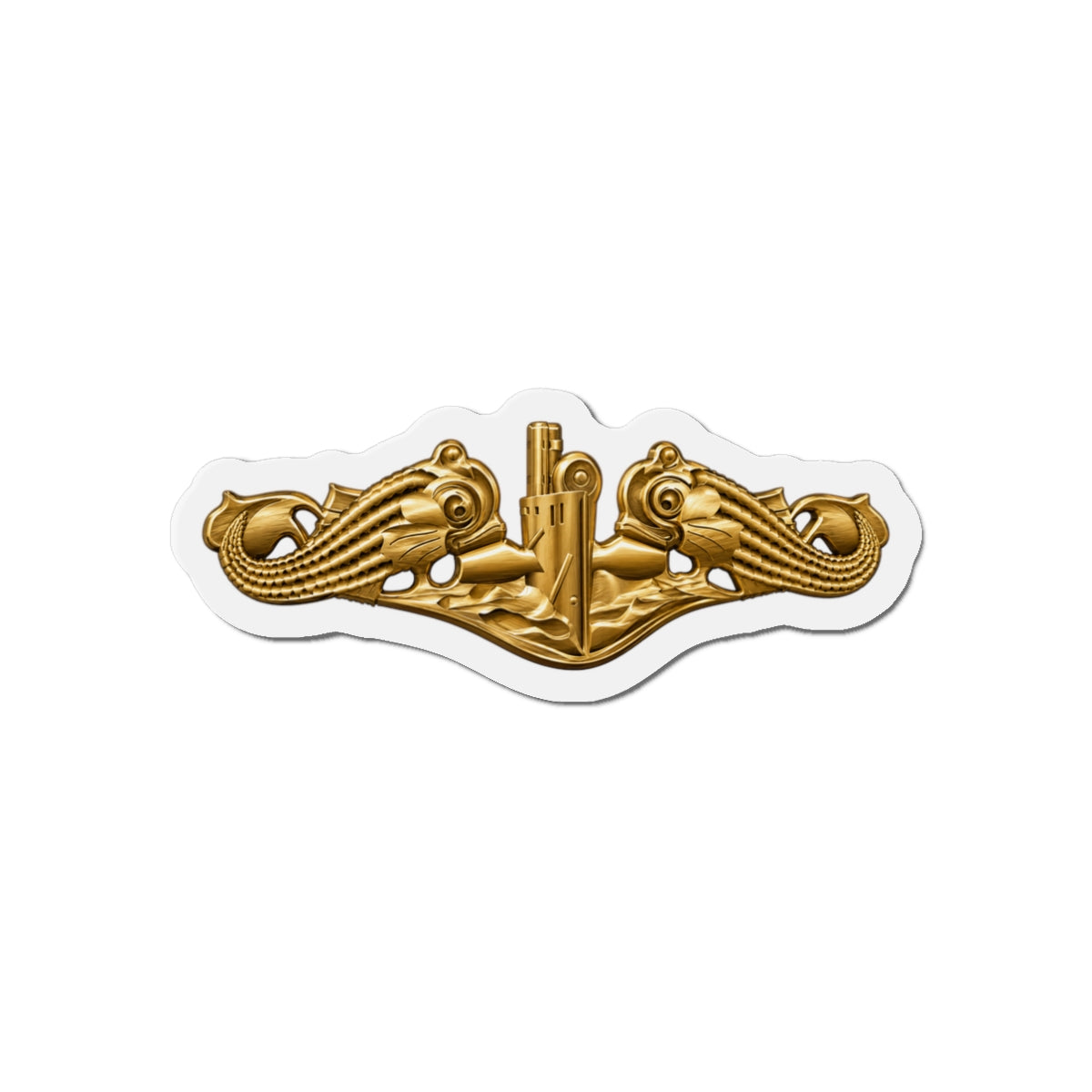 Die-Cut Magnet - Navy - Badge - Submarine Warfare wo txt - Officer - 3D - Enhanced