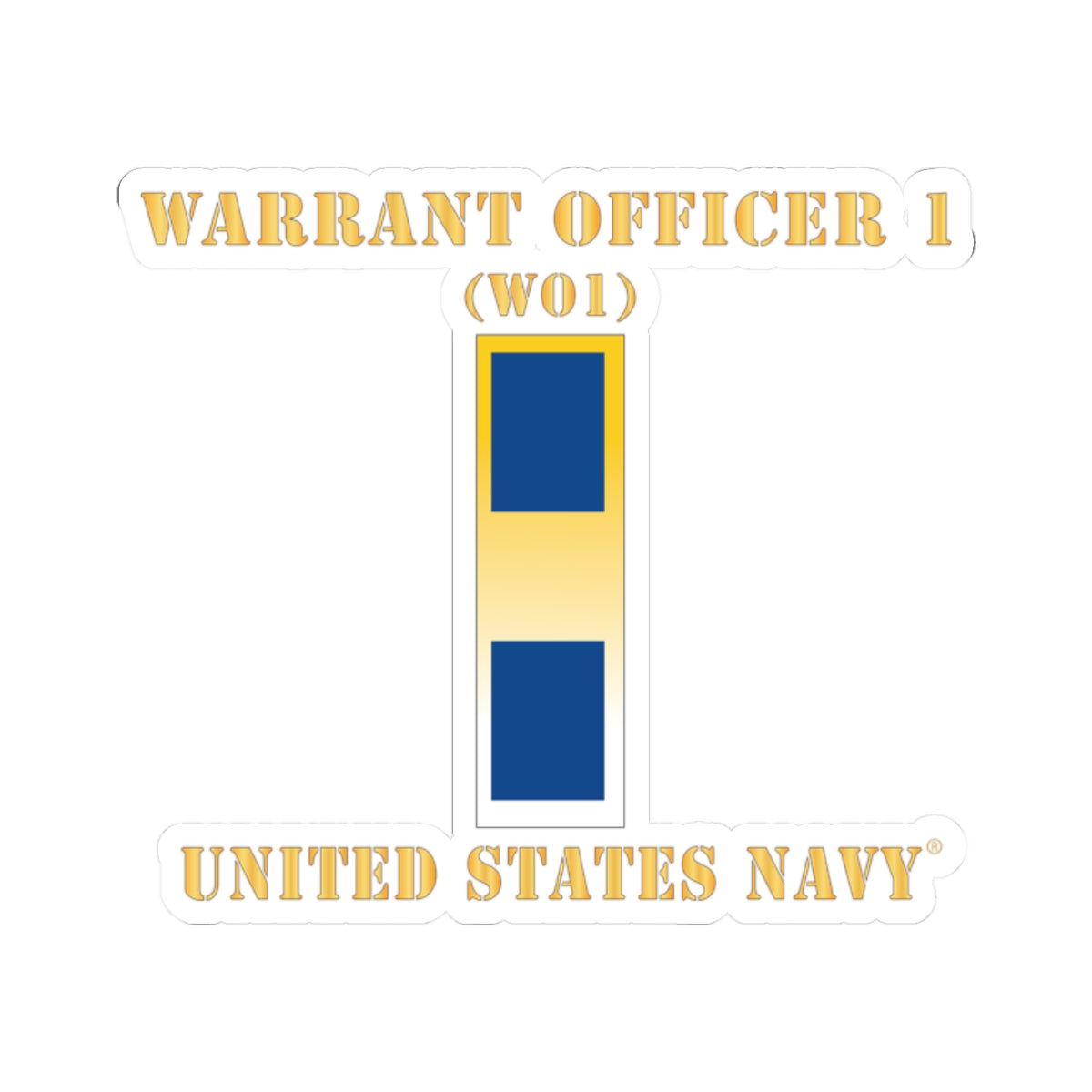 Kiss-Cut Stickers - Navy - Warrant Officer 1 - CW01
