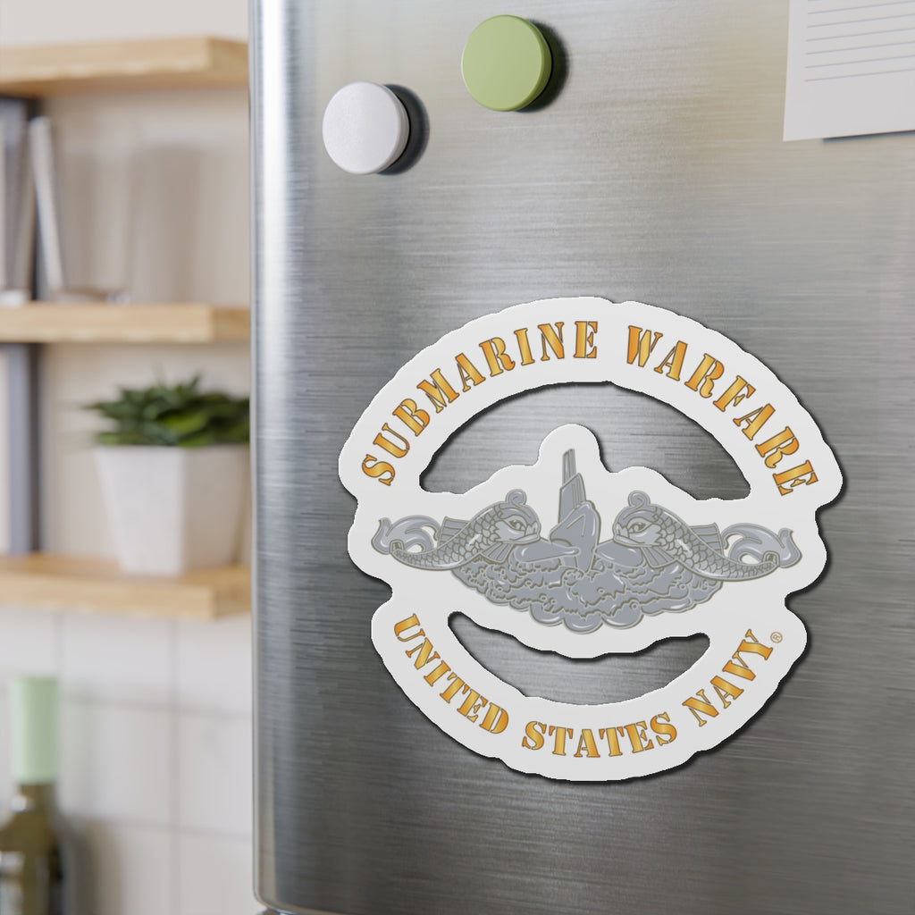 Die-Cut Magnet - Navy - Submarine Badge - Silver
