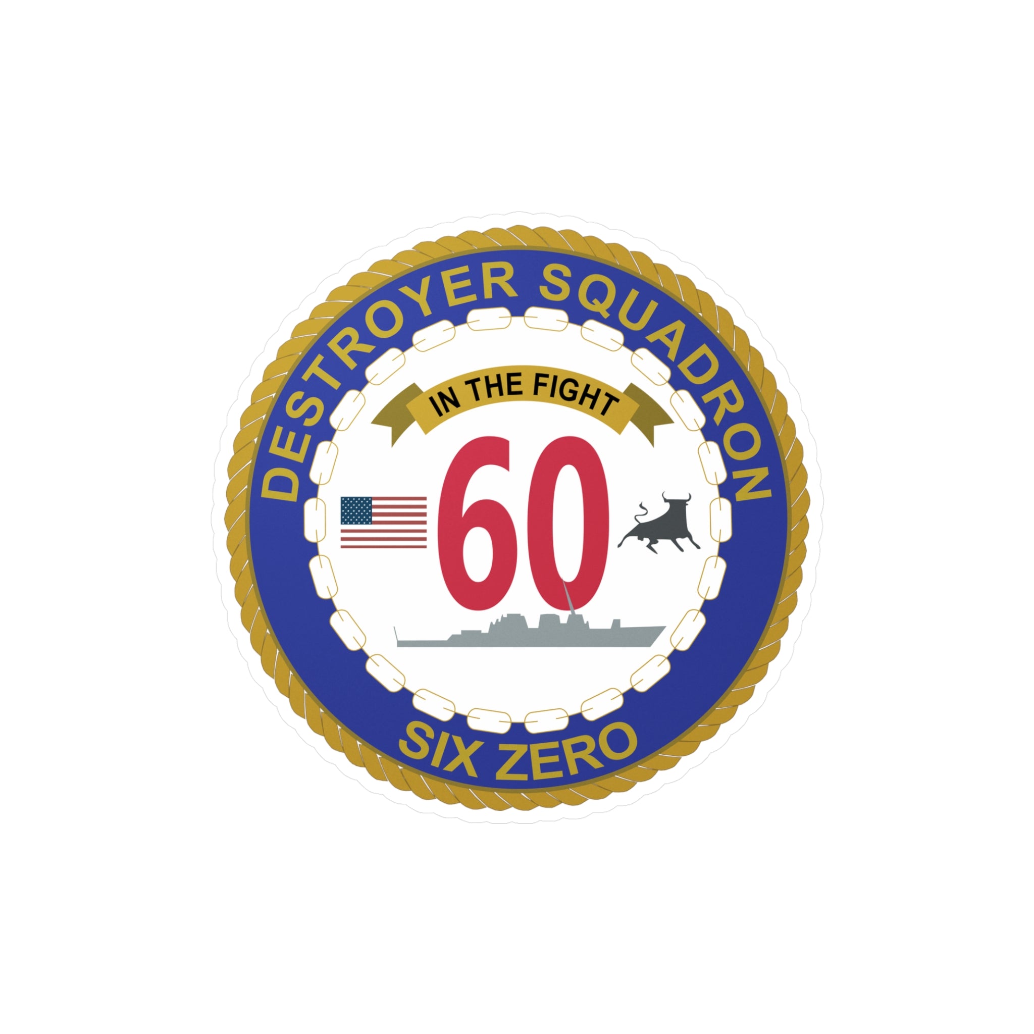 Kiss-Cut Vinyl Decal - Navy - Destroyer Squadron 60 wo txt