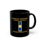 Black Mug (11oz, 15oz) - Navy - Warrant Officer 1 - Combat Veteran