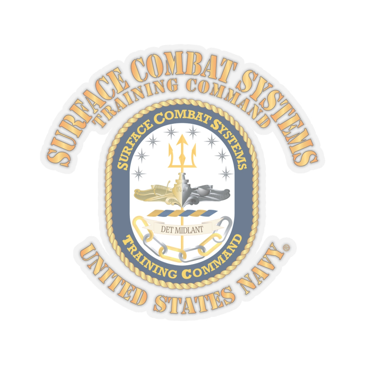 Kiss-Cut Stickers - Navy - Surface Combat Systems Training Command - DET MIDLANT