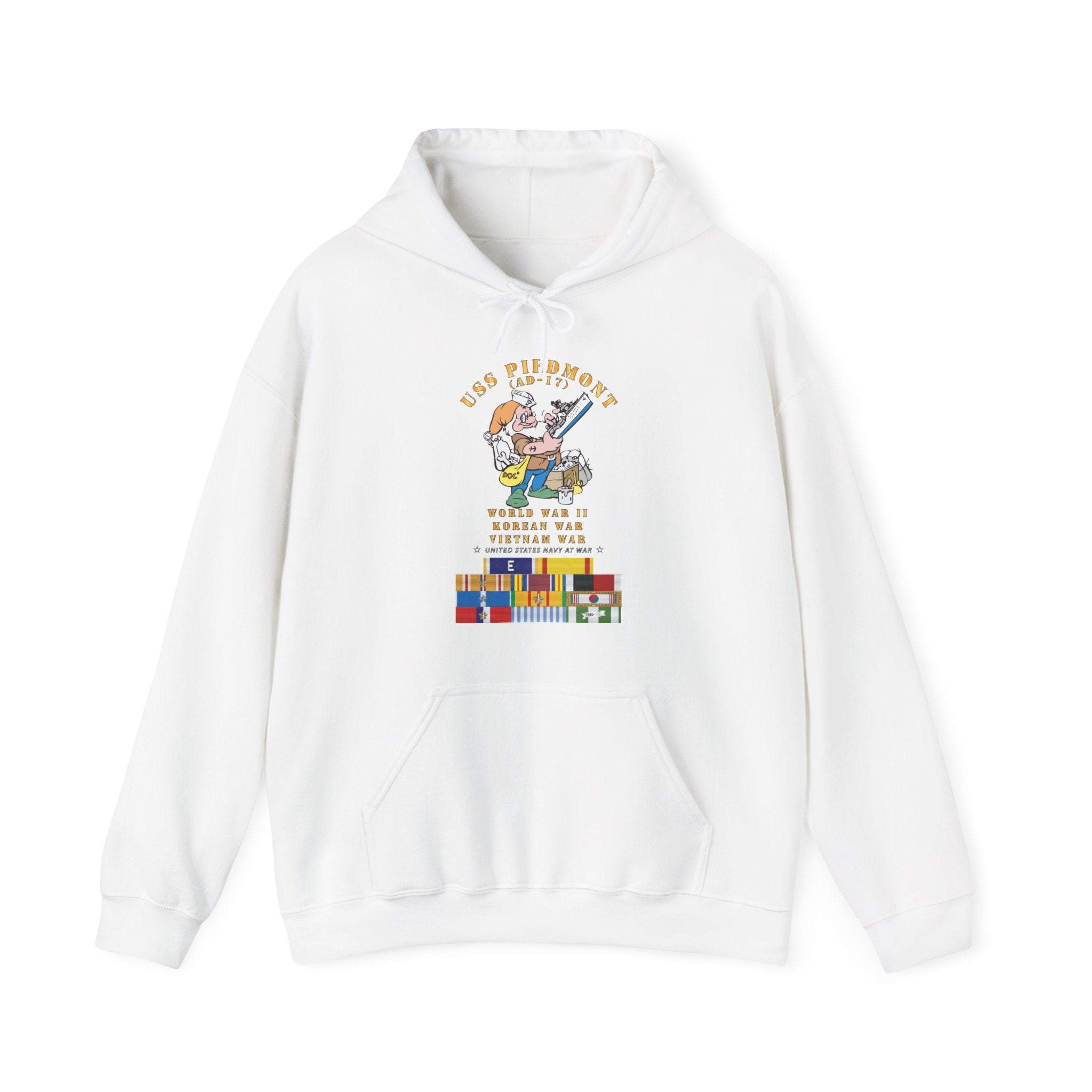 Unisex Heavy Blend™ Hoodies - Navy - USS Piedmont (AD-17) w WWII - KOREA - VN SVC
